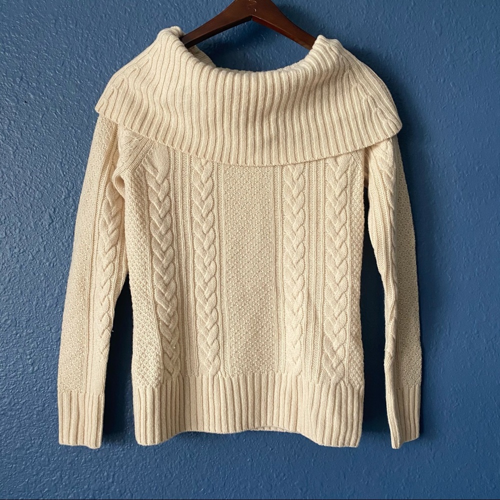 Brooks Brothers Cable Knit Cowl Neck Sweater Small